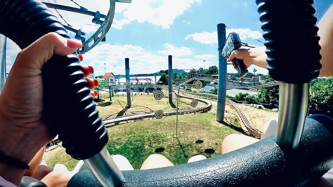 laser gun coaster at rowdy bear