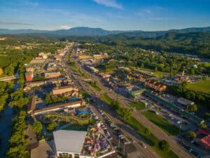 pigeon forge aerial view