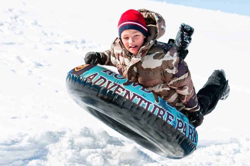 Snow Tubing during a pigeon forge weekend getaway