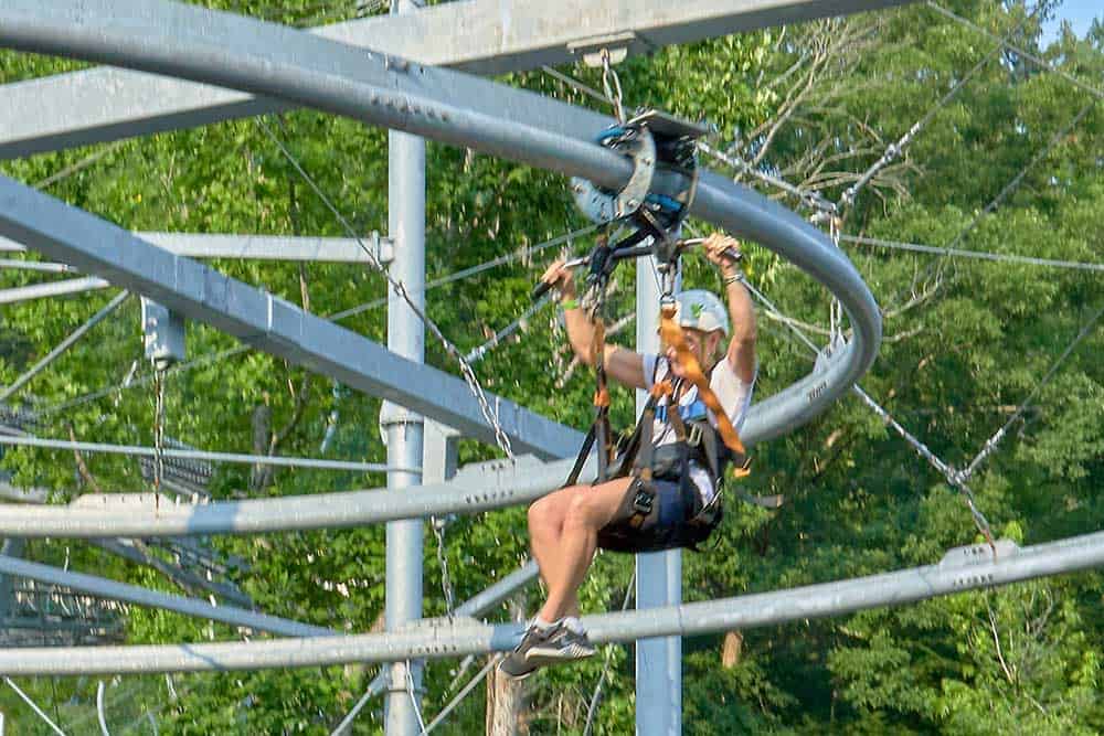 Girl riding the Mountain Glider 