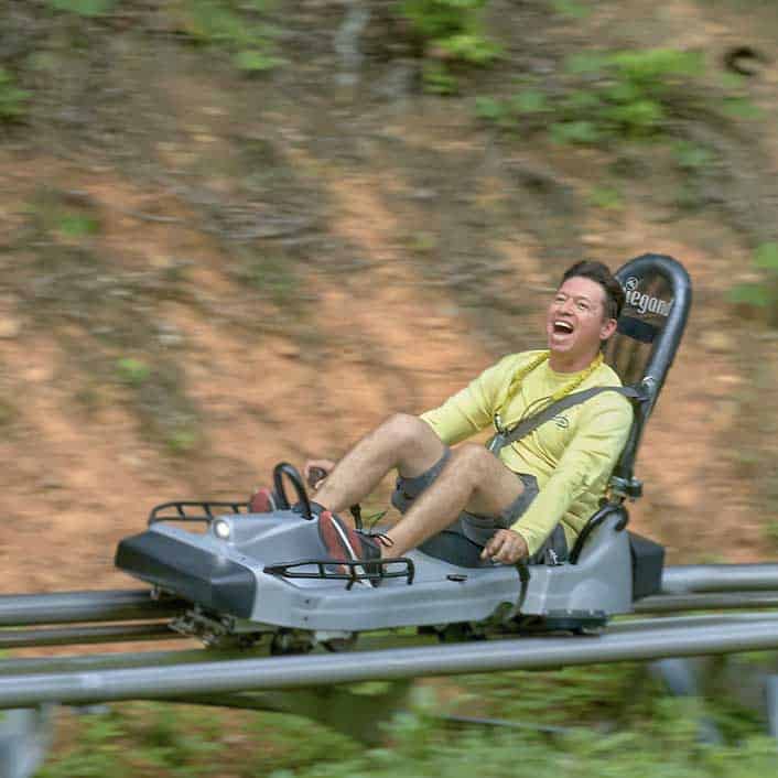 Young girl enjoying Alpine Coaster