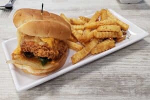 cookie dough monster hot nashville chicken sandwich