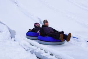 father and son tandem smoky mountain tubing