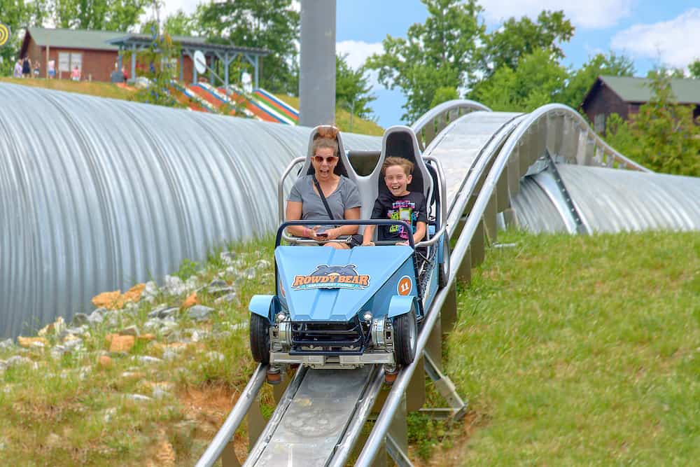 Rowdy Bear's Smoky Mountain Snowpark power coaster