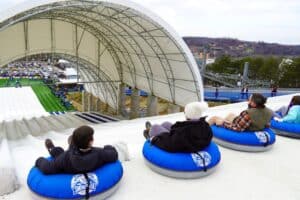 snow tubing hill at rowdy bear