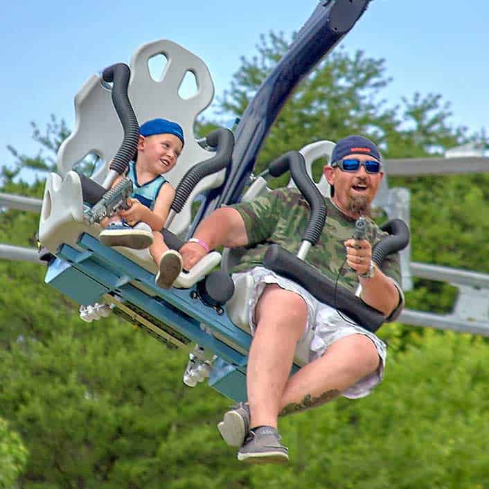 Laser gun coaster