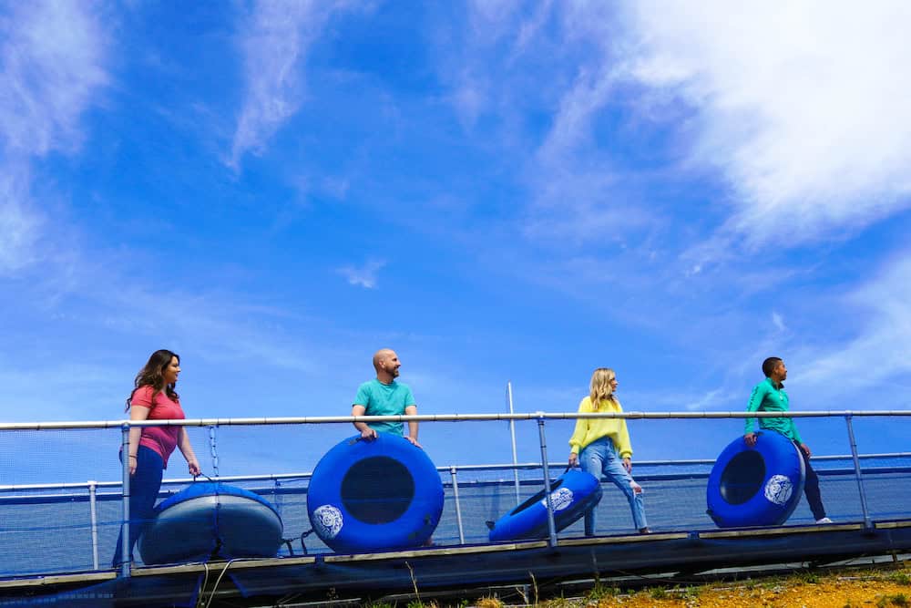 outdoor summer tubing in pigeon forge