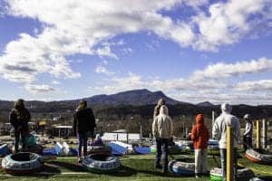 people waiting to tube down the hill in pigeon forge